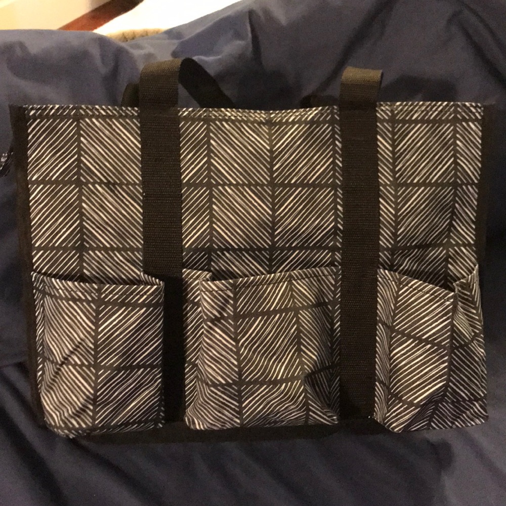 Zip Top Organizing Utility Tote In Chevron Squares - image 1